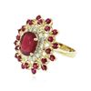 Image 2 : 14KT Yellow Gold 3.28 ctw Ruby and Diamond Ring
