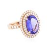 Image 2 : 14KT Rose Gold 5.26 ctw Tanzanite and Diamond Ring