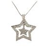 Image 2 : 14KT White Gold 0.70 ctw Diamond Star Pendant With Chain