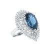 Image 2 : 14KT White Gold 14.73 ctw Topaz and Diamond Ring