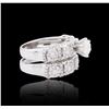 Image 2 : 18KT White Gold 2.86 ctw Diamond Wedding Ring Set
