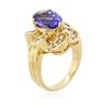 Image 3 : 18KT Yellow Gold 3.00 ctw Tanzanite and Diamond Ring