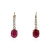 Image 1 : 14KT Yellow Gold 3.25 ctw Ruby and Diamond Earrings