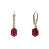 Image 2 : 14KT Yellow Gold 3.25 ctw Ruby and Diamond Earrings