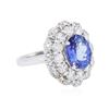 Image 2 : 14KT White Gold 3.15 ctw Tanzanite and Diamond Ring