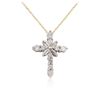 Image 2 : 10KT Yellow Gold 0.50 ctw Diamond Cross Pendant With Chain