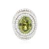 Image 1 : 14KT White Gold GIA Certified 11.61 ctw Alexandrite and Diamond Ring