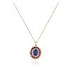 Image 2 : 14KT Rose Gold 4.23 ctw Tanzanite, Ruby and Diamond Pendant With Chain