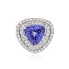 Image 1 : 14KT White Gold EGL USA Certified 3.71 ctw Tanzanite and Diamond Ring