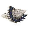 Image 2 : 14KT White Gold 1.90 ctw Sapphire and Diamond Ring