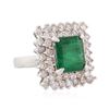 Image 2 : 14KT White Gold 3.34 ctw Emerald and Diamond Ring