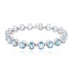 Image 1 : 14KT White Gold 27.80 ctw Topaz and Diamond Bracelet