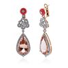 Image 2 : 18KT Rose Gold 16.88 ctw Morganite and Diamond Earrings