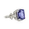 Image 2 : 14KT White Gold 3.40 ctw Tanzanite and Diamond Ring