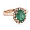Image 2 : 14KT Rose Gold 1.74 ctw Emerald and Diamond Ring