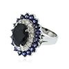 Image 2 : 14KT White Gold 8.00 ctw Sapphire and Diamond Ring