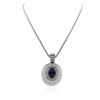 Image 2 : 14KT White Gold 9.50 ctw Tanzanite and Diamond Pendant With Chain