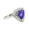 Image 2 : 14KT White Gold 3.49 ctw Tanzanite and Diamond Ring