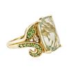 Image 2 : 10KT Yellow Gold 20.00 ctw Amethyst, Peridot and Diamond Ring