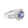 Image 2 : 14KT White Gold 1.53 ctw Tanzanite and Diamond Ring