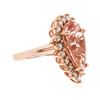 Image 2 : 14KT Rose Gold 8.85 ctw Morganite and Diamond Ring