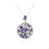 Image 2 : 14KT White Gold 5.67 ctw Tanzanite and Diamond Pendant With Chain