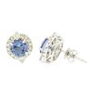 Image 2 : 14KT White Gold 2.34 ctw Tanzanite and Diamond Earrings