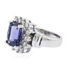 Image 2 : 14KT White Gold 3.54 ctw Tanzanite and Diamond Ring