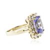 Image 2 : 14KT Yellow Gold 5.15 ctw Tanzanite and Diamond Ring