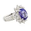 Image 2 : 14KT White Gold 4.30 ctw Tanzanite and Diamond Ring