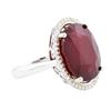 Image 2 : 14KT White Gold 15.22 ctw Ruby and Diamond Ring