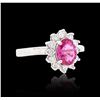Image 2 : 14KT White Gold 1.13 ctw Pink Tourmaline and Diamond Ring