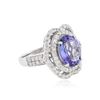 Image 2 : 14KT White Gold 4.89 ctw Tanzanite and Diamond Ring