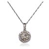 Image 2 : 14-18KT White Gold 0.79 ctw Diamond Pendant With Chain
