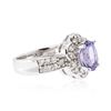 Image 2 : 14KT White Gold 1.49 ctw Tanzanite and Diamond Ring