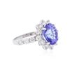 Image 2 : 14KT White Gold 3.78 ctw Tanzanite and Diamond Ring