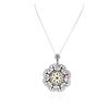 Image 2 : 18KT White and Yellow Gold 5.79 ctw Diamond Pendant With Chain