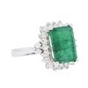 Image 2 : 14KT White Gold 5.13 ctw Emerald and Diamond Ring