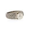 Image 2 : 18KT White Gold Pearl and Diamond Ring