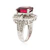 Image 3 : 14KT White Gold GIA Certified 6.65 ctw Tourmaline and Diamond Ring