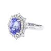 Image 2 : 14KT White Gold 3.11 ctw Tanzanite and Diamond Ring