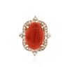 Image 1 : 14KT Rose Gold 9.76 ctw Coral and Diamond Ring