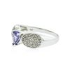 Image 2 : 14KT White Gold 0.70 ctw Tanzanite and Diamond Ring
