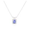 Image 2 : 14KT White Gold 1.63 ctw Tanzanite and Diamond Pendant With Chain