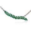 Image 2 : 14KT White Gold 5.88 ctw Emerald and Diamond Necklace