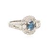 Image 2 : 14KT White Gold 1.29 ctw Fancy Blue Diamond Ring