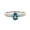 Image 1 : 14KT White Gold 1.41 ctw Blue Zircon and Diamond Ring