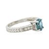 Image 2 : 14KT White Gold 1.41 ctw Blue Zircon and Diamond Ring