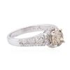 Image 2 : 14KT White Gold 1.46 ctw Fancy Brown Diamond Ring