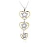 Image 2 : 18KT Two-Tone Gold 0.25 ctw Diamond Pendant With Chain